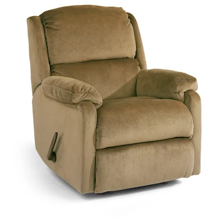 Favorite Power Rocker Recliner with Wrap-and-Fold Pillow Arms